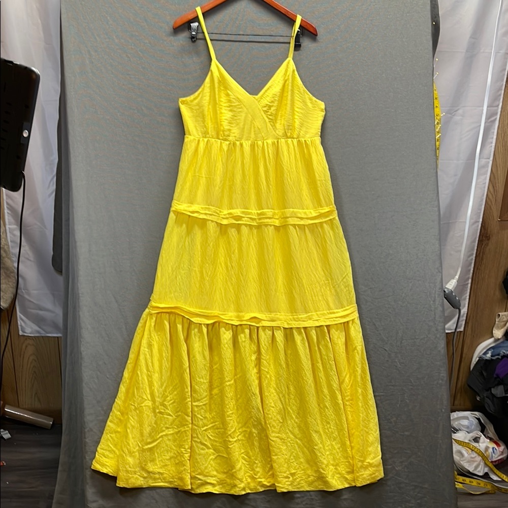 Simply Vera Vera Wang Yellow Tiered Maxi Dress